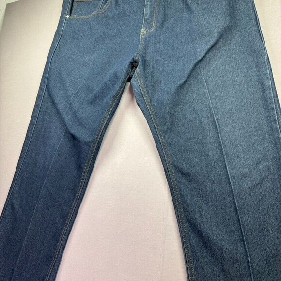 Linea Uomo Jeans Mens 42x30 Blue Relaxed Baggy Denim Skate Grunge Dark Wash‎ - Picture 3 of 16
